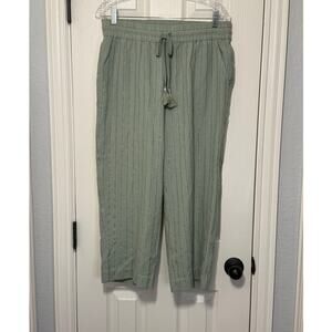 Soft Surroundings Linen Pants PM Coastal Grandma Resort Metallic Thread